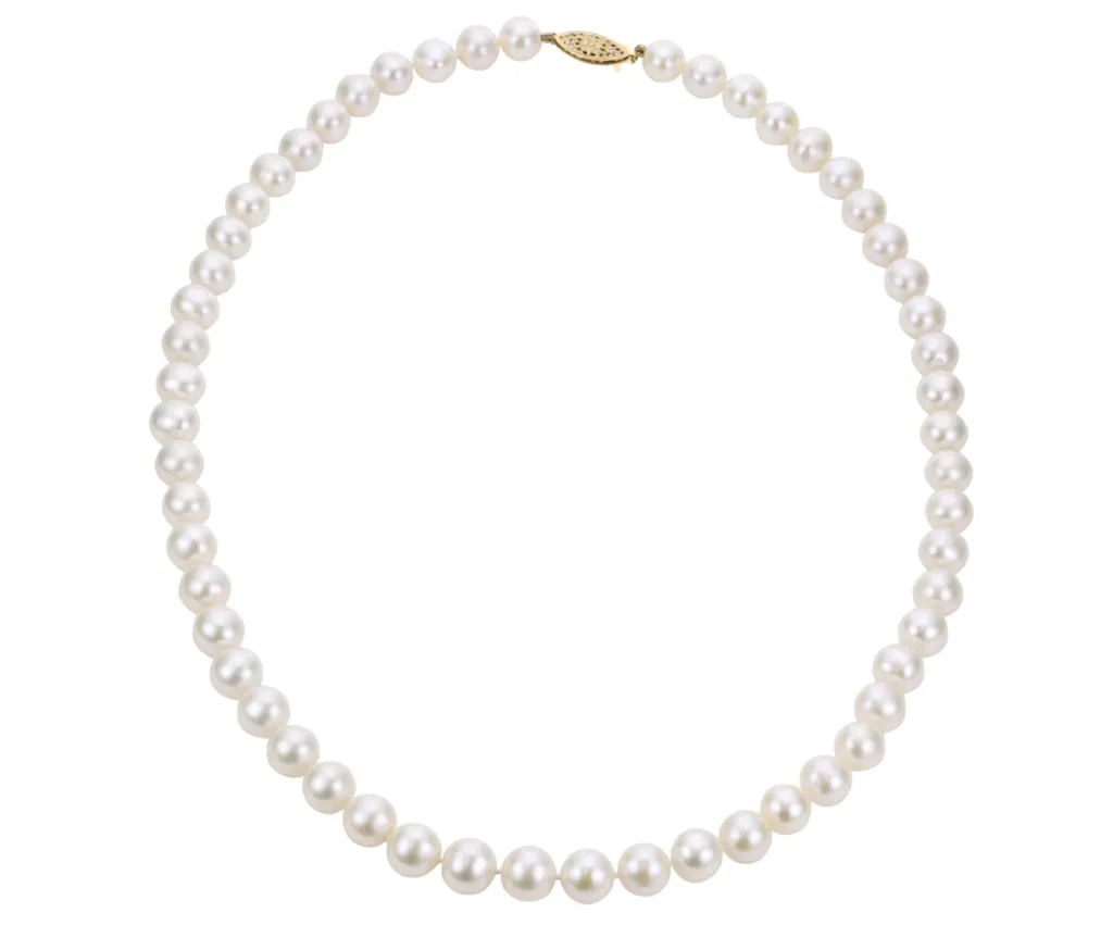 14K Yellow Gold 8-8.5mm Freshwater Cultured Pearl Strand Necklace