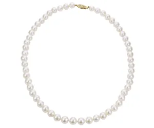 14K Yellow Gold 8-8.5mm Freshwater Cultured Pearl Strand Necklace