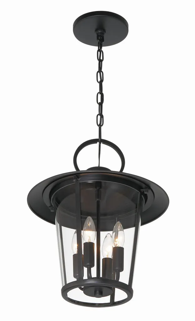 Andover 4 Light Matte Black Outdoor Pendant