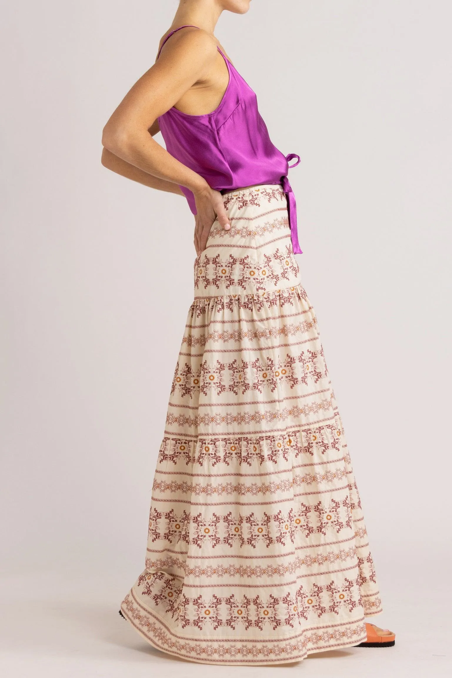 Anouk Embroidered Cotton Maxi Skirt