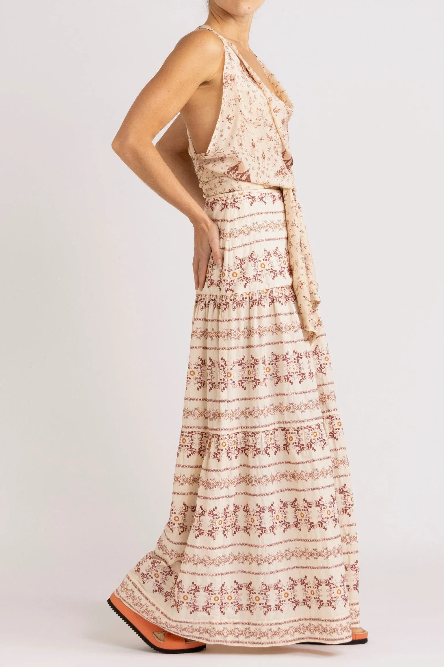Anouk Embroidered Cotton Maxi Skirt