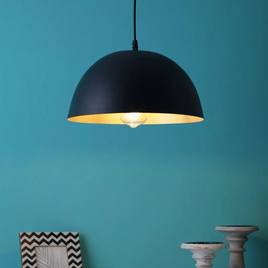 Black & Gold Metal Hanging Light GOLA-12-INCH-P5-BK-GOLD