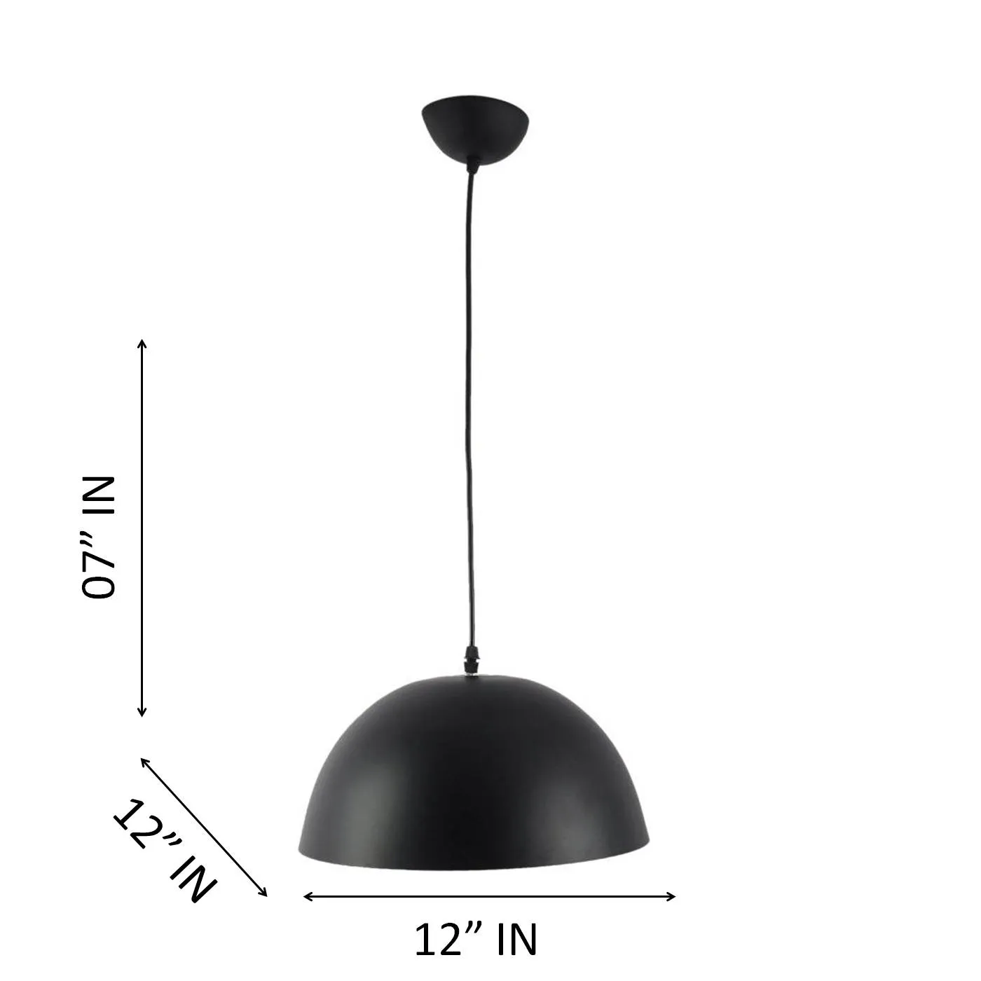 Black & Gold Metal Hanging Light GOLA-12-INCH-P5-BK-GOLD