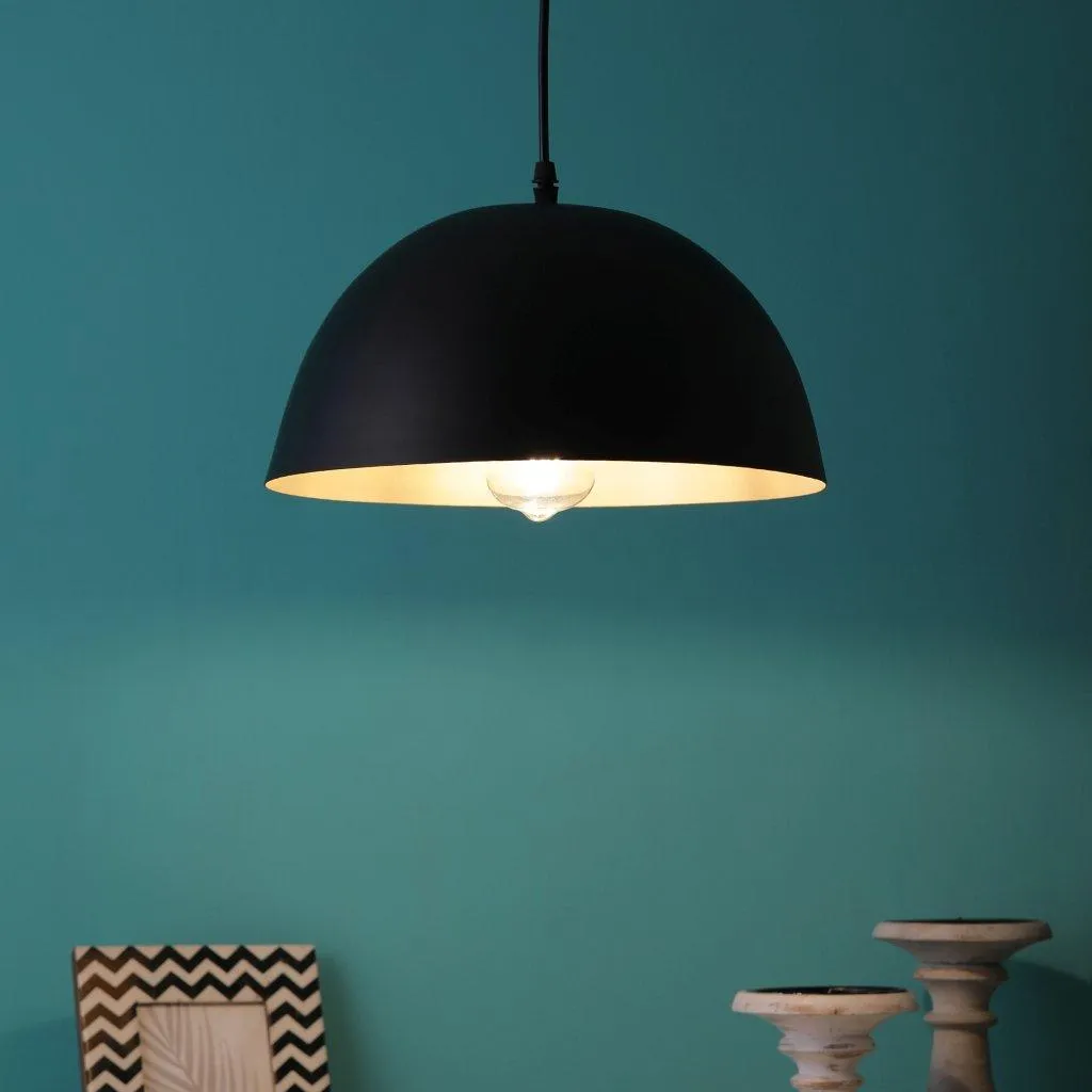 Black & Gold Metal Hanging Light GOLA-12-INCH-P5-BK-GOLD
