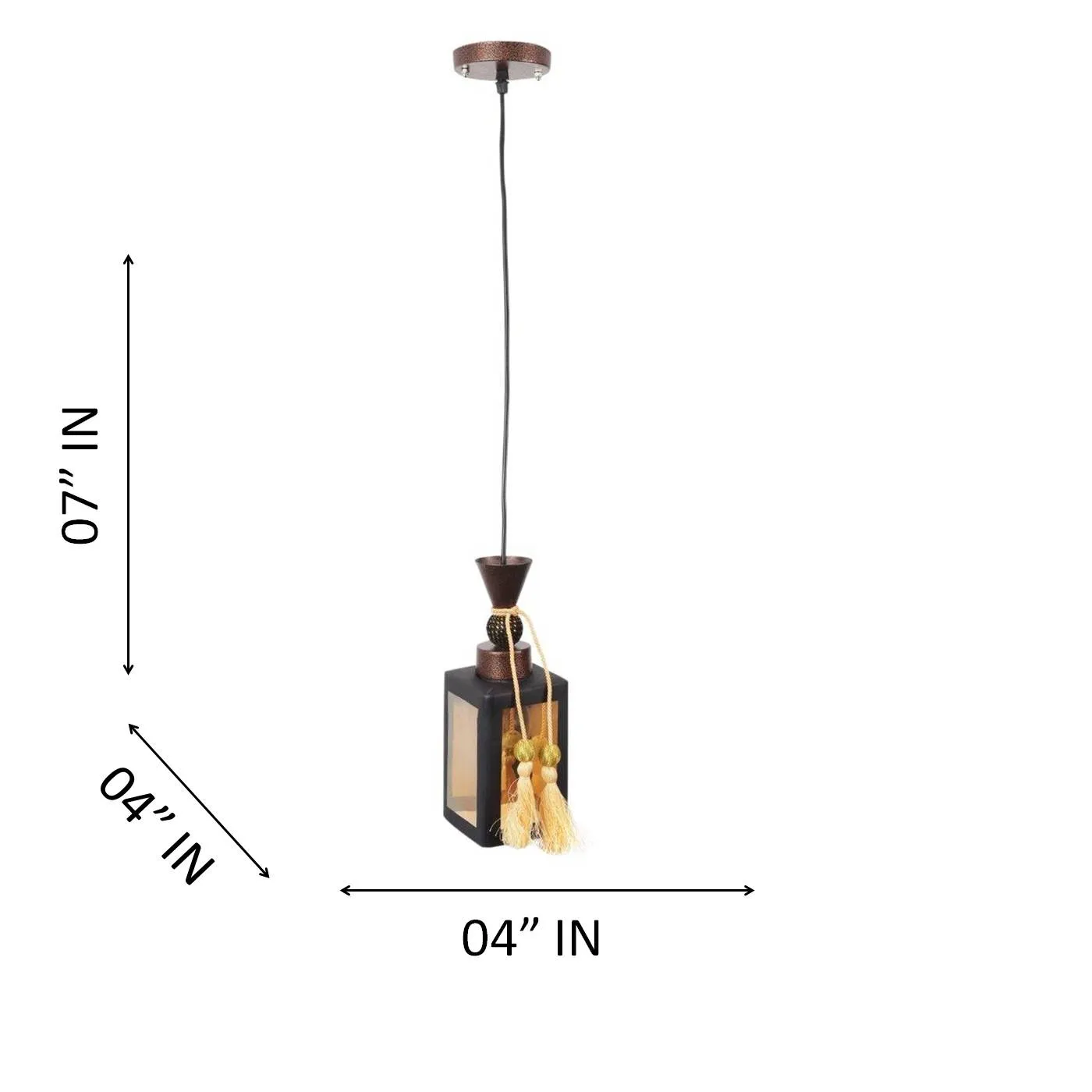 BROWN Metal Single Hanging Light GS-1002-HB