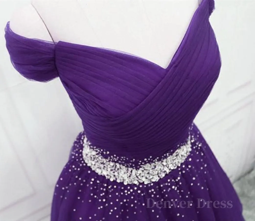 Charming Sequins Off Shoulder Dark Purple Long Prom Dress Off the Shoulder Dark Purple Formal Evening Dress