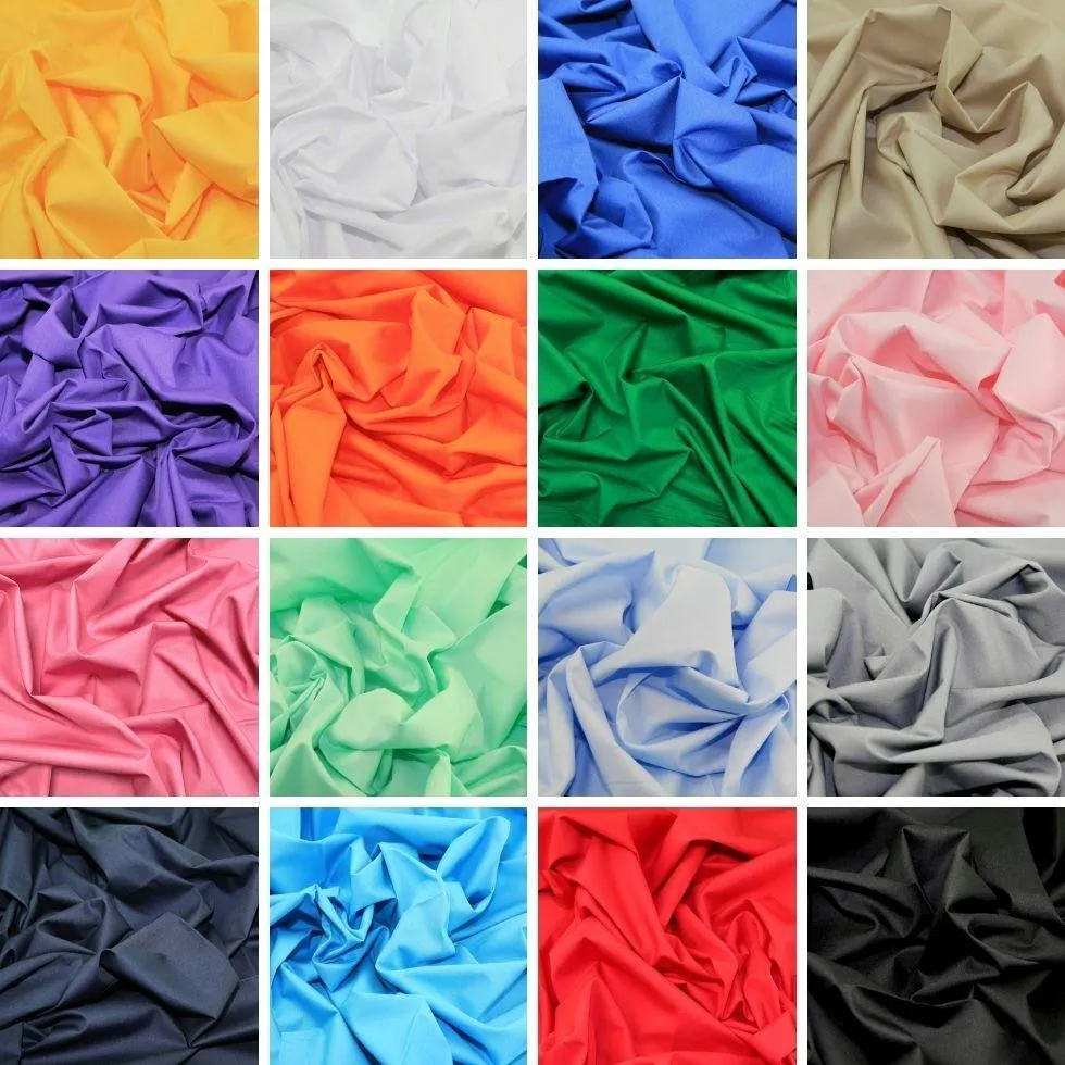 FULL ROLL 25m - Plain Rose & Hubble Cotton Poplin Fabric