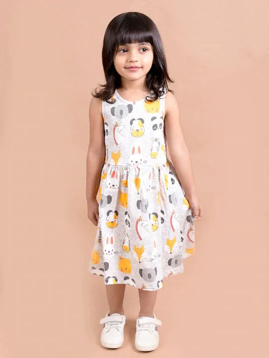 Grey Yellow Printed Dress