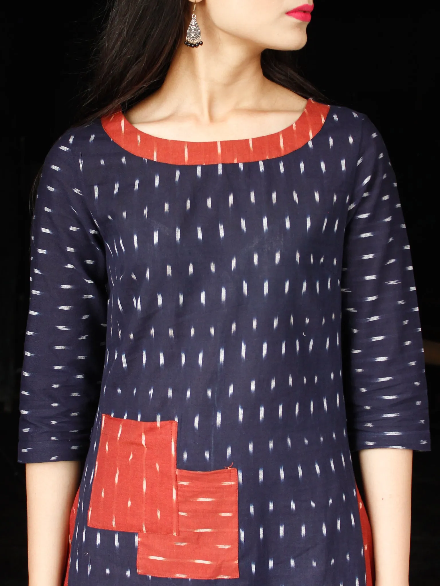 IKAT MIX - Handwoven Ikat Cotton Dress - D331F1443