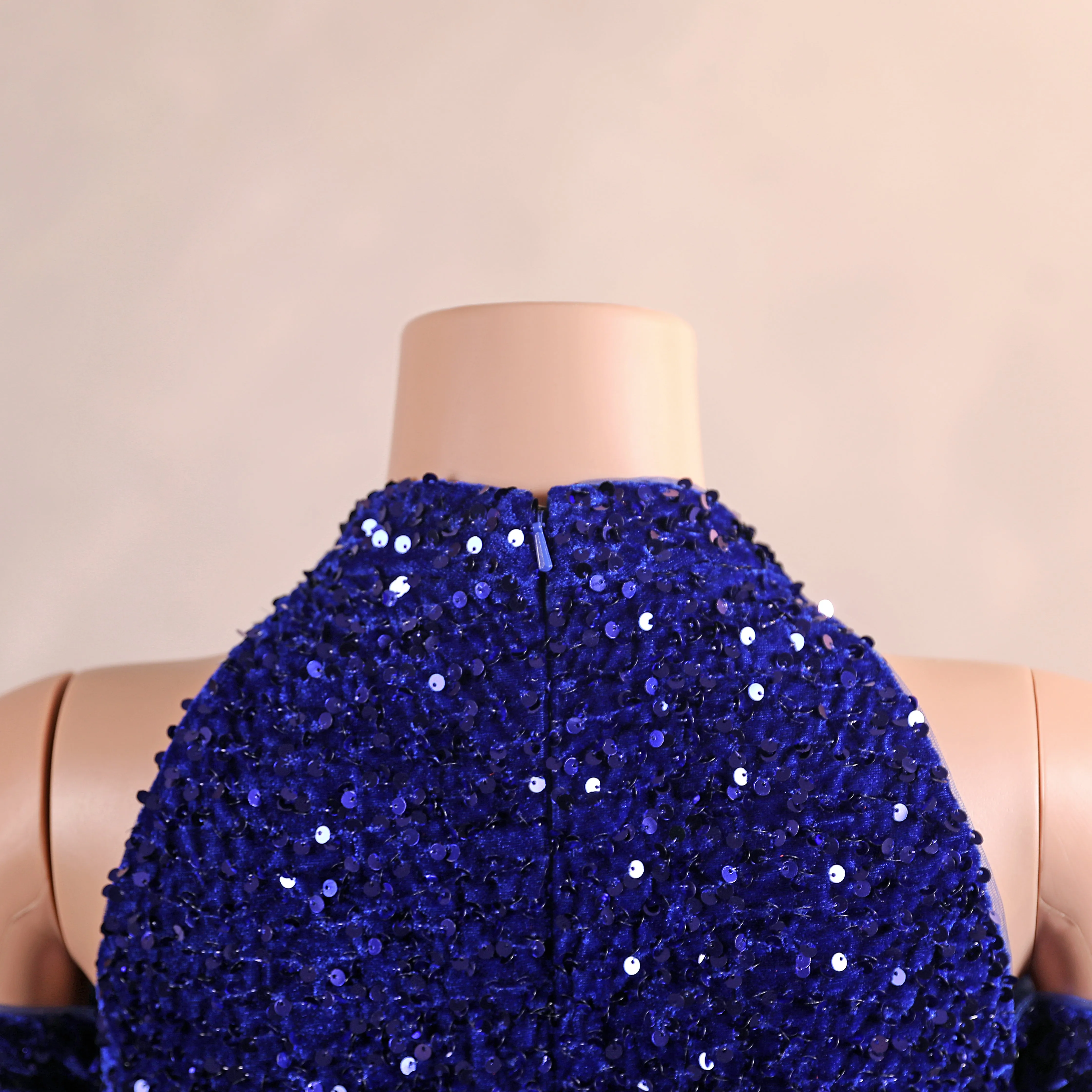 Long Sleeves Royal Blue Prom Dresses Sequin Mermaid Long Dress