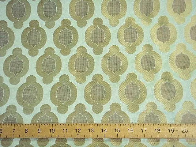 Malta Silk Furnishing Fabric Pale Green Antique Gold