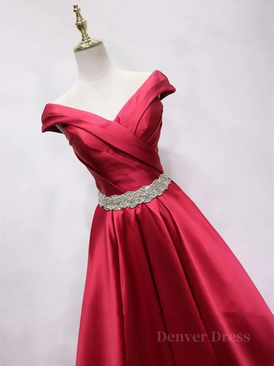 Off the Shoulder Burgundy Long Prom Dresses Off Shoulder Wine Red Formal Evening Dresses
