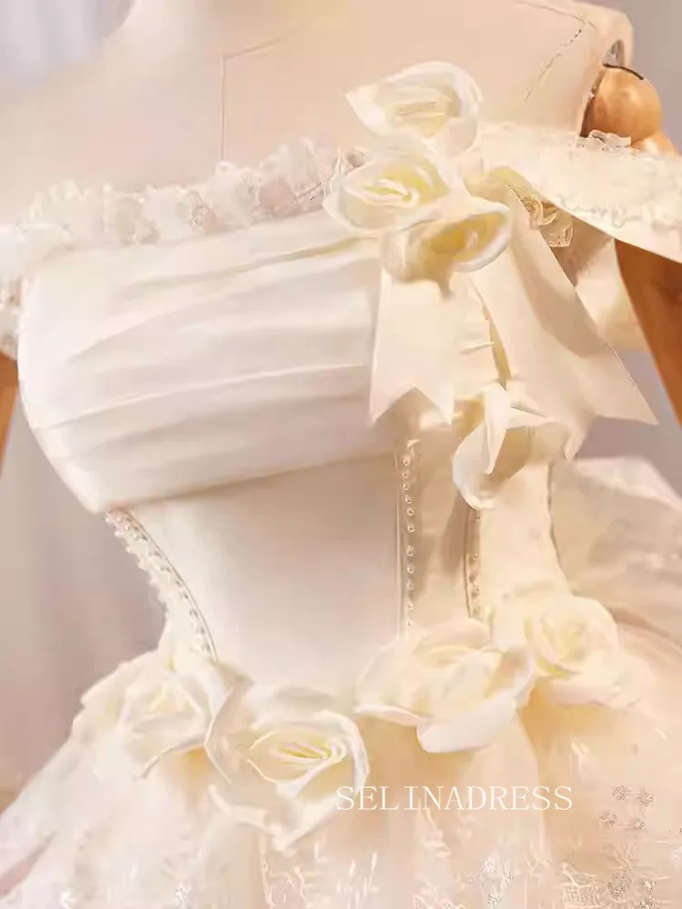 Off-the-shoulder Muti Layered Ruffles Cocktail Dress Lace Homecoming Dresses #ALI0022