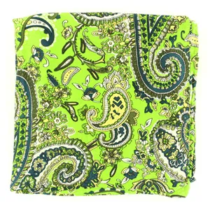 Paisley Print 100% Silk Wild Rag - Choose Blue, Grey, Lime or Red