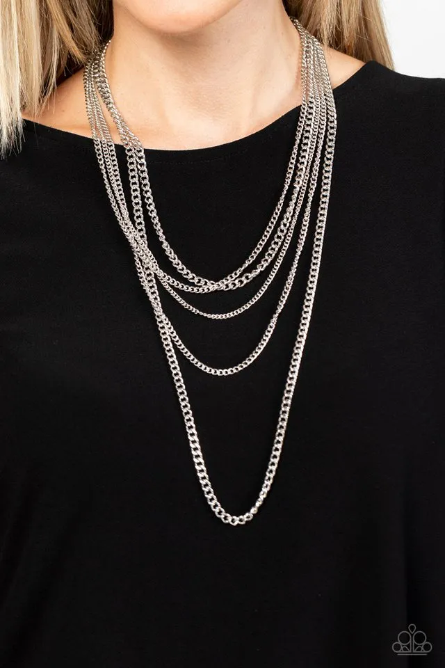 Paparazzi Necklace ~ Top of the Food Chain - Silver
