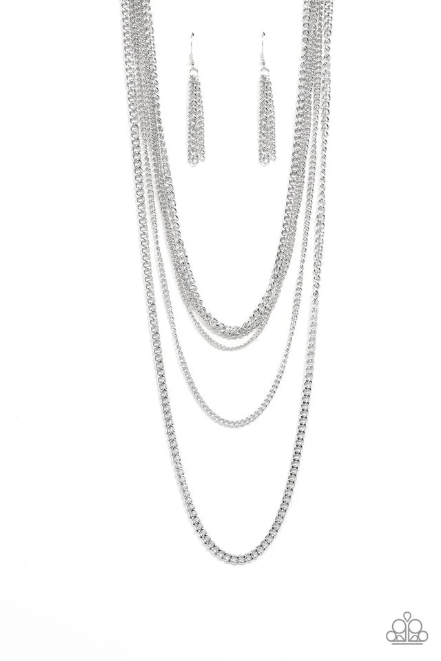 Paparazzi Necklace ~ Top of the Food Chain - Silver