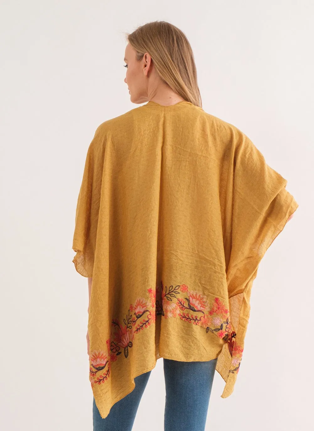 RAJ ARABELLA HONEY BORDER EMBROIDERED KIMONO