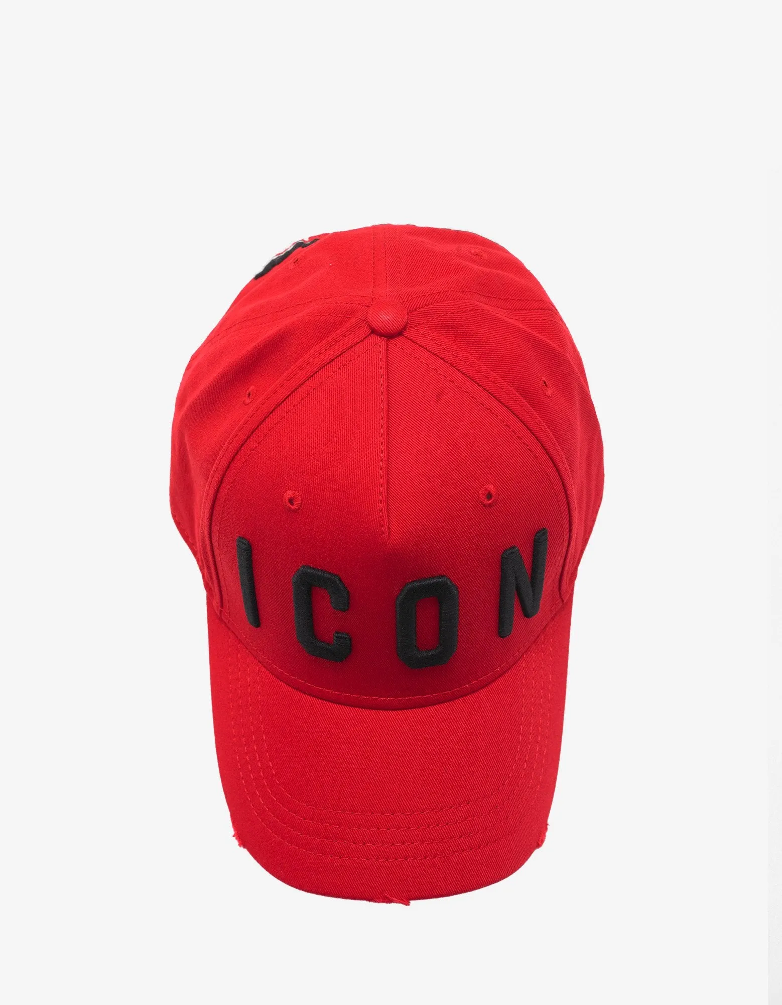 Red Baseball Cap with Black Icon Logo
