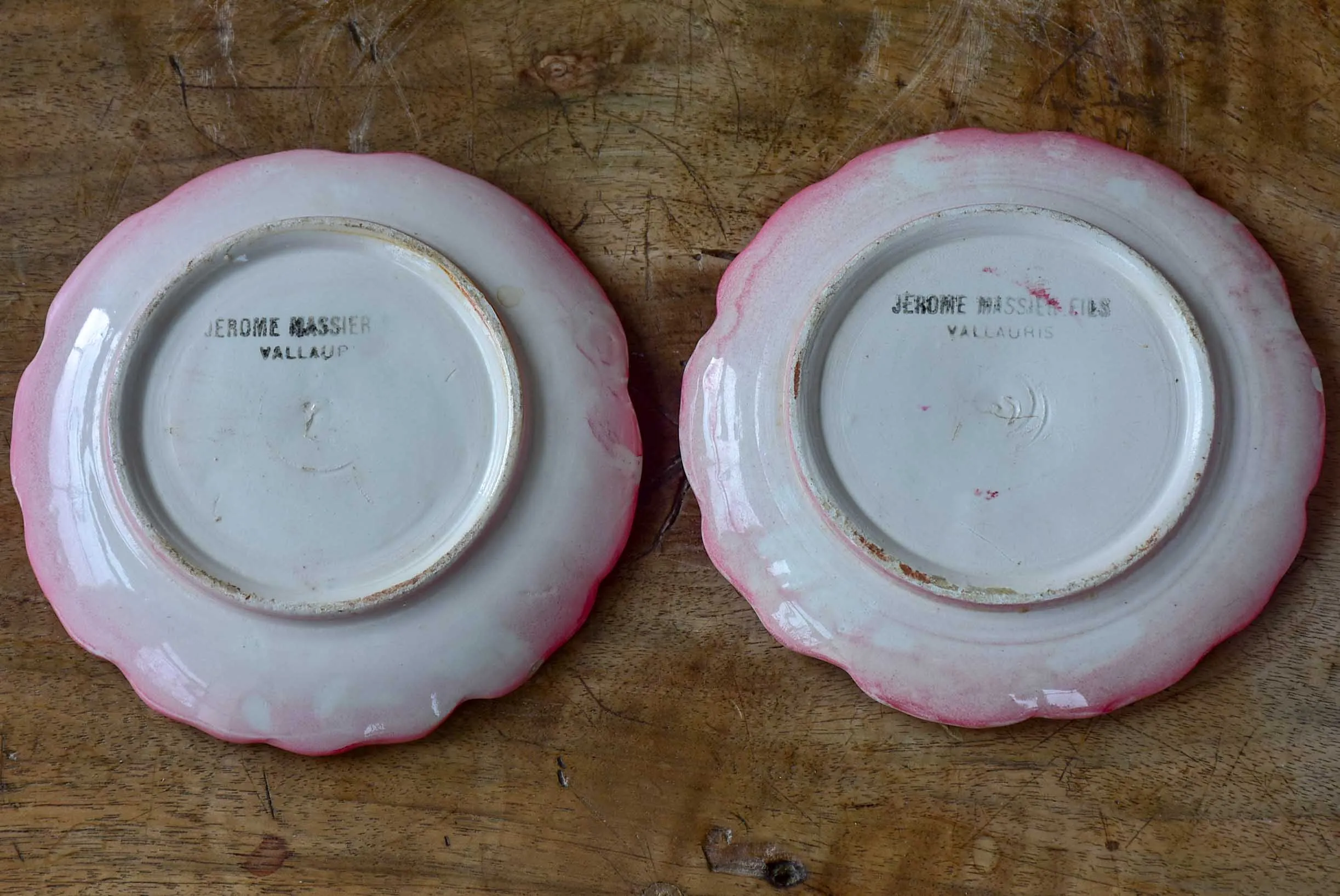 RESERVED MA Vintage pair of Jerome Massier et Fils Vallauris flower plates