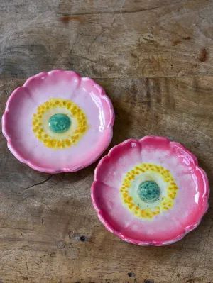 RESERVED MA Vintage pair of Jerome Massier et Fils Vallauris flower plates