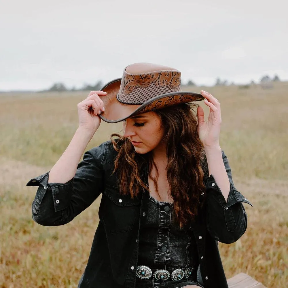 Sierra | Womens American Leather Cowgirl Hat
