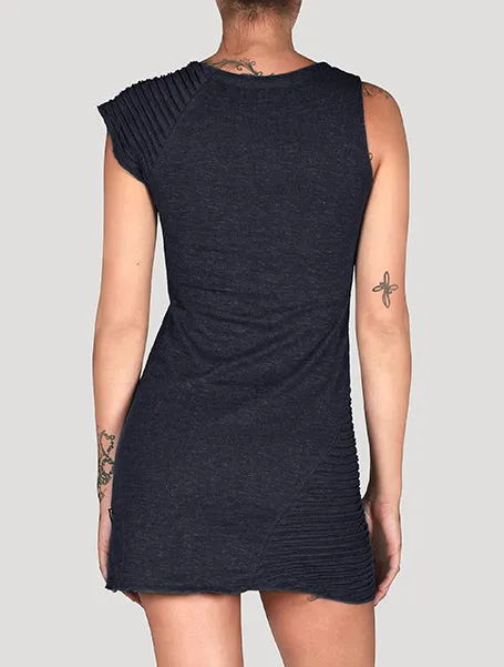 Slashed Asymmetrical Mini Dress