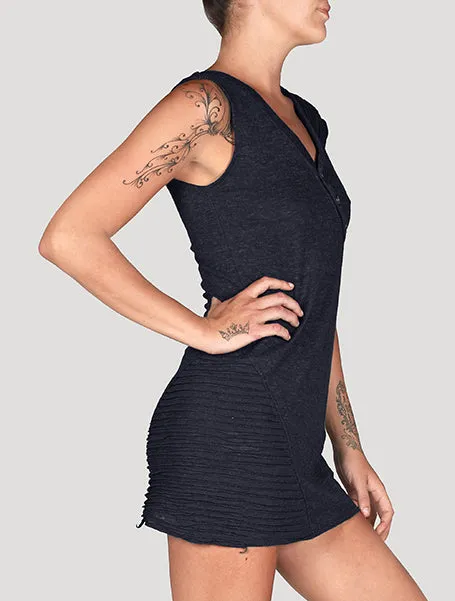 Slashed Asymmetrical Mini Dress