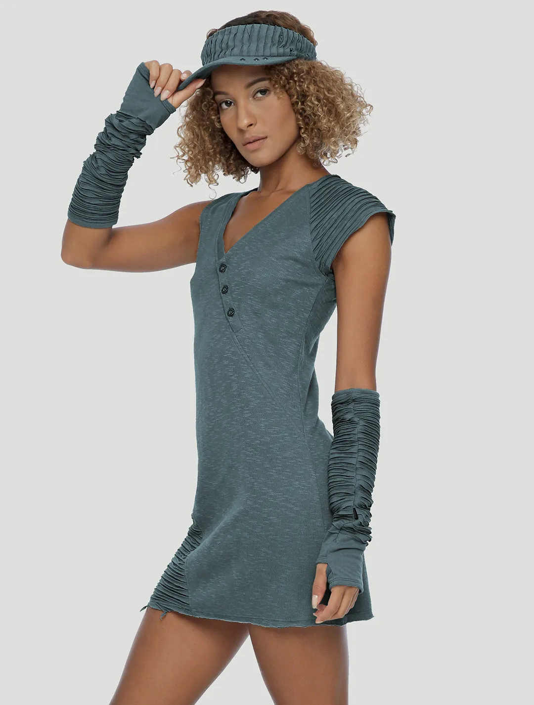 Slashed Asymmetrical Mini Dress