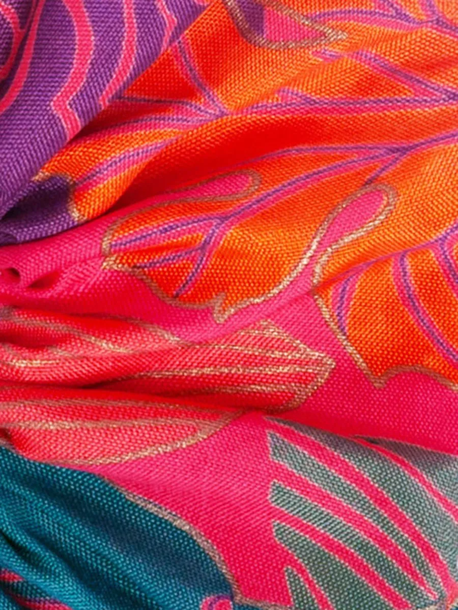 Soleil Floral Print Silk Scrunchie - Caribe Rose
