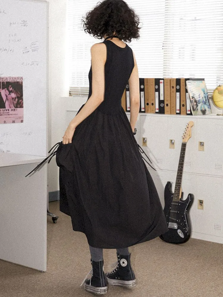 U Neckline Printed Vest Dress【s0000008852】