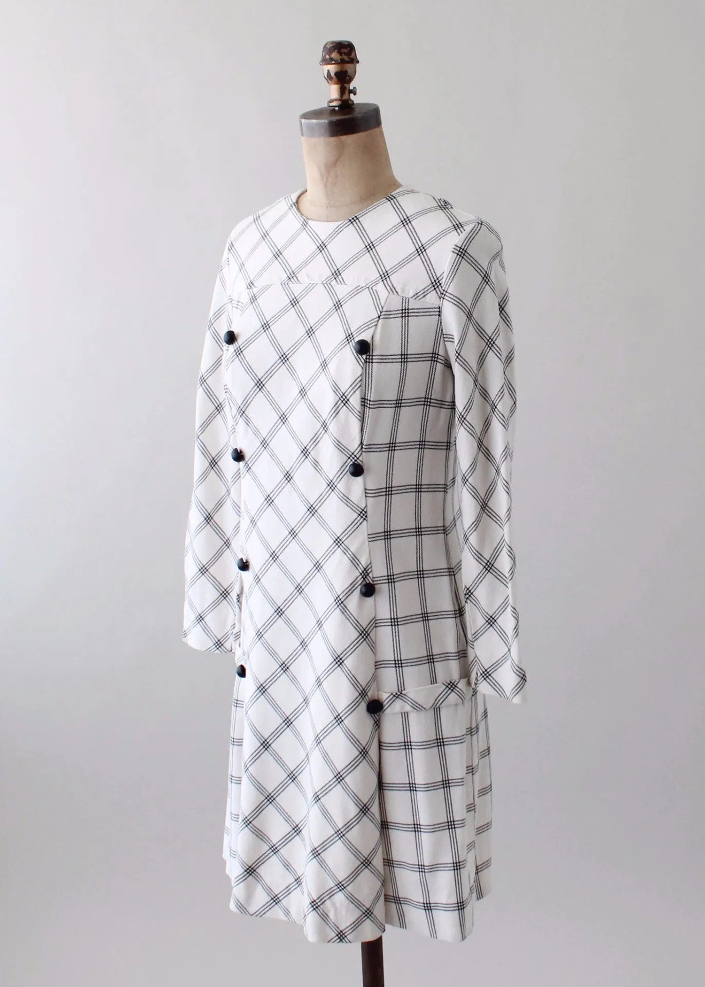 Vintage 1960s MOD Checked Day Dress