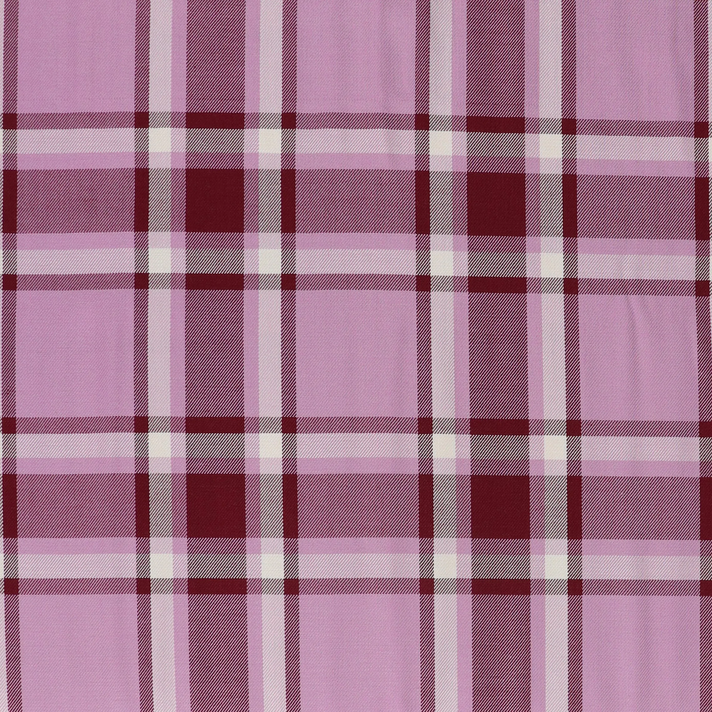 Viscose Twill - Yarn Dyed Check - Pink