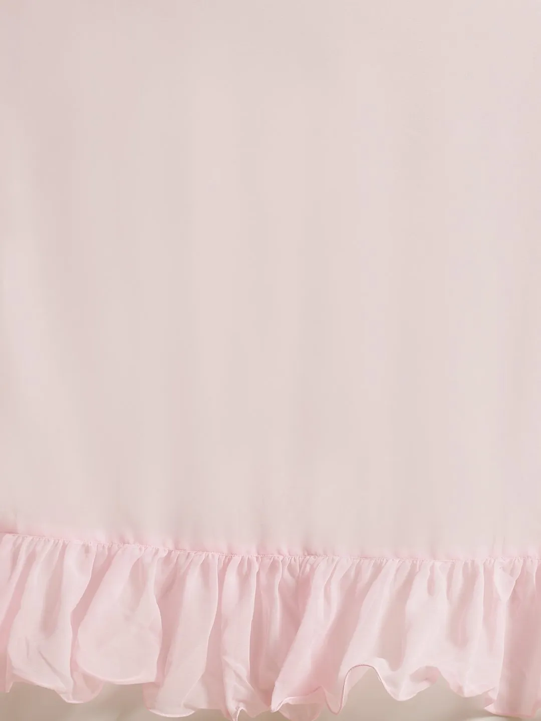 Women Pink Ruffle Saree With Semi Stiched Blouse