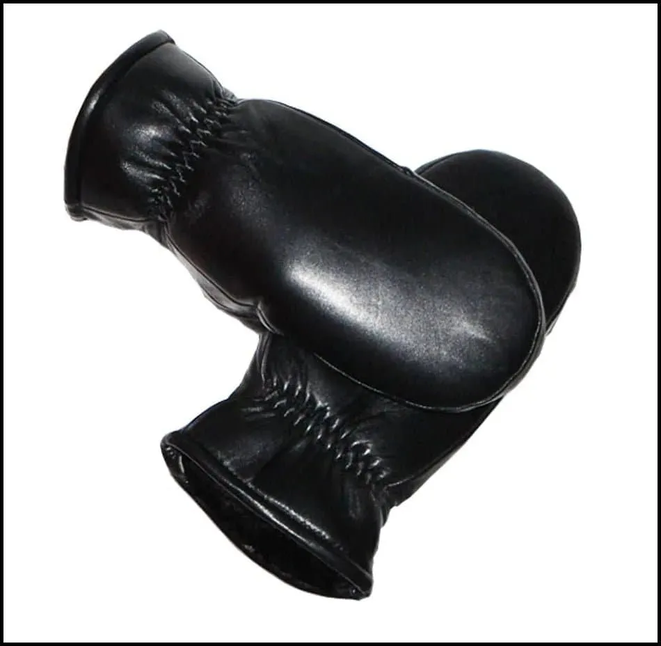 Women's Genuine Leather Sheepskin Mittens - Warm & Stylish Winter Gloves